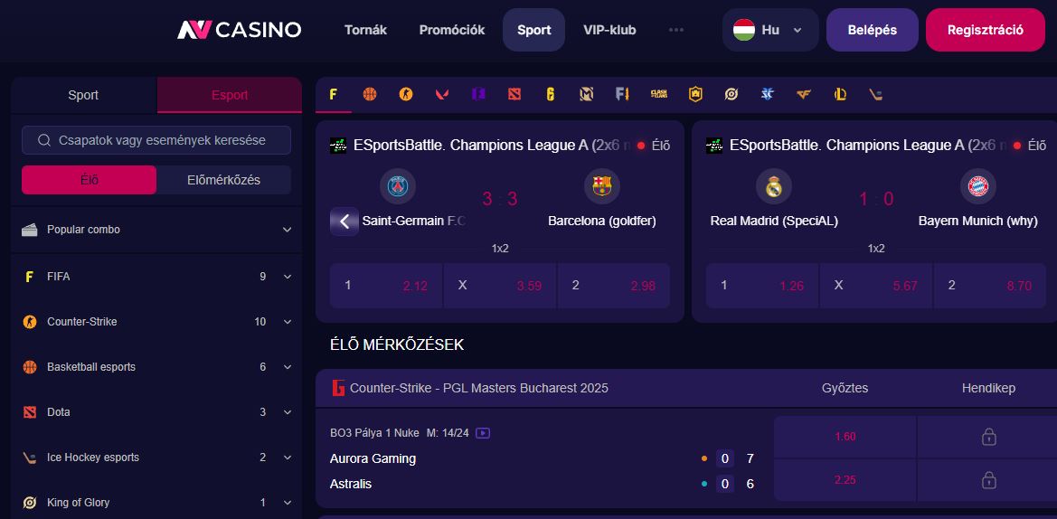 Fogadj élő e-sport mérkőzésekre 