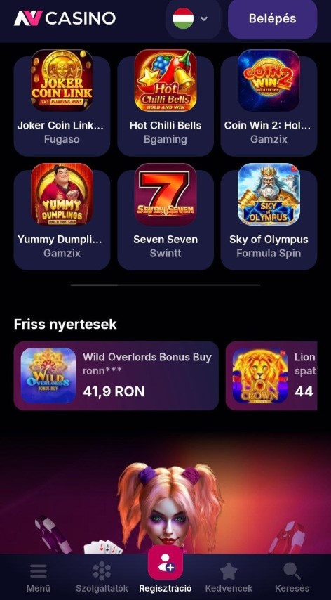 Játssz nyerőgépeken és kövesd nyomon a friss nyerteseket a mobil játékcsarnokban